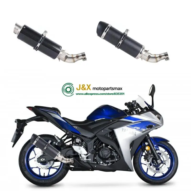 MT-03 MT03 мотоцикл глушитель трубы среднего звенья трубы Escape для YAMAHA YZF-R3 R3 R25 R30 слипоны