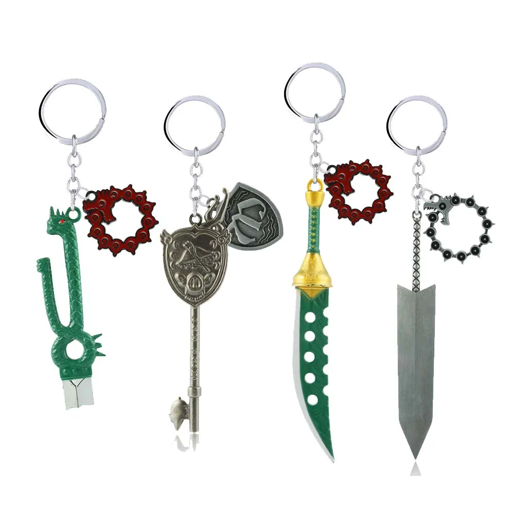The Seven Deadly Sins Key Chain Anime Keyrings LostBane Sword Key Holder Pendant Metal Keychains