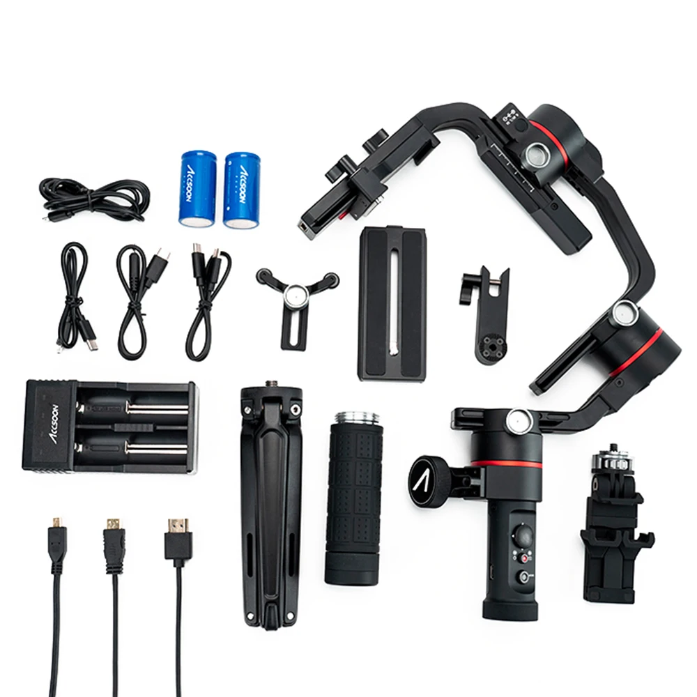 ACCSOON 3-Axis Handheld Camera Gimbal HD Image Video Follow LUT Loading with Canon Nikon Sony DSLR ILDC Max. Load Capacity 3.6kg