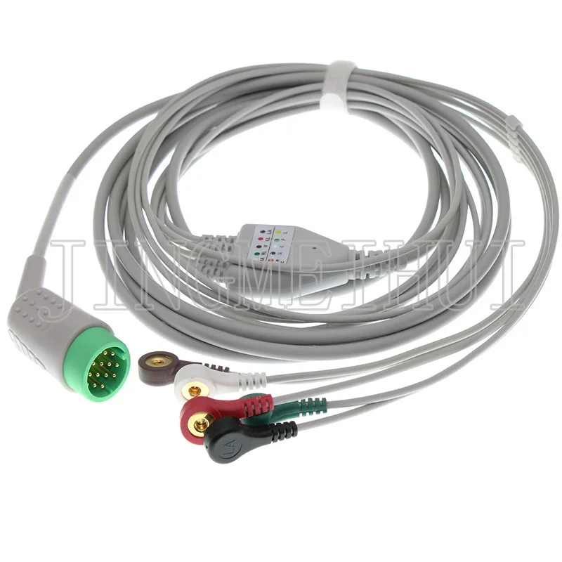 Cabo de Uma Peça e Eletrodo Leadwire para Medtronic 5 Leva Lifepak 12 20 120. 12pin Ecg Ekg 3 –