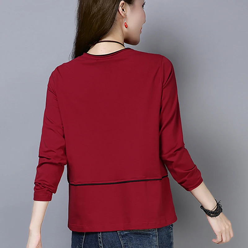 Shintimes Poleras De Mujer Moda 2019 T Shirt Femme T Shirt Women 2019 T-Shirt Long Sleeve Casual Woman Tshirt Korean Clothing