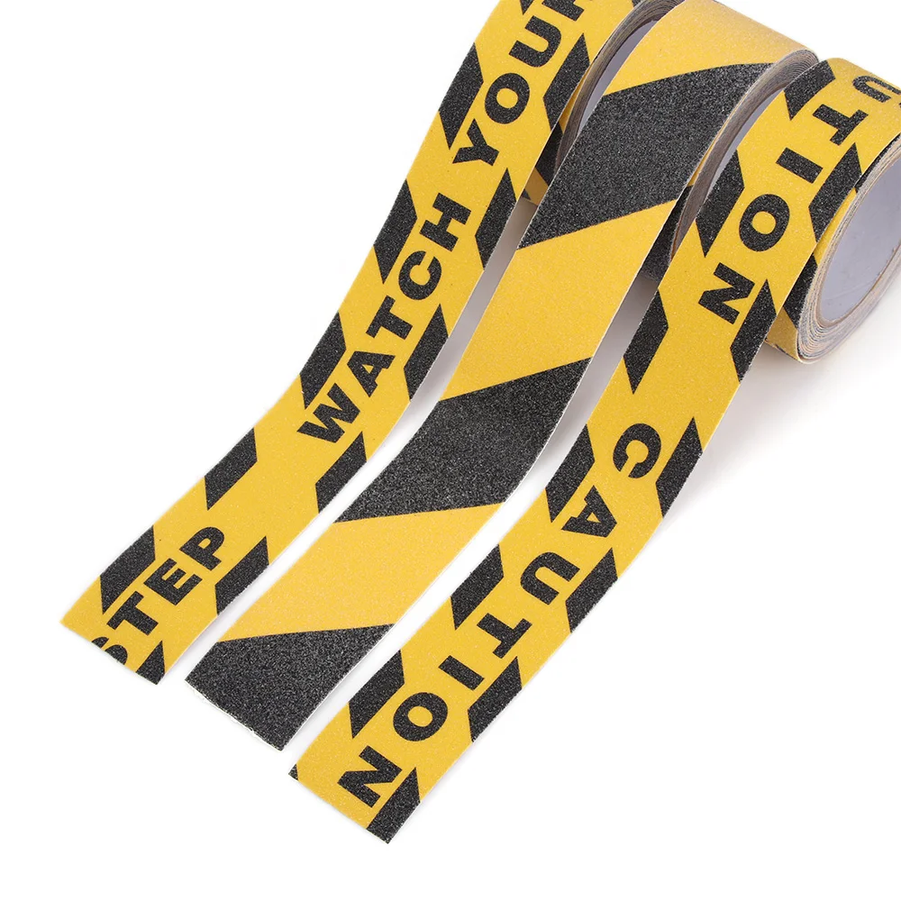 1 рулон 2,5/5 см* 5 м Предупреждение Лента Сильный клей безопасности Тяговая лента PVC пол лестницы противоскользкая липкая бумага безопасности для безопасности и защиты