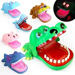 Mão mordendo crocodilo brinquedo assustador truque jogo de descompressão som das crianças luz tubarão dinossauro mordida dedo brinquedo das crianças presente