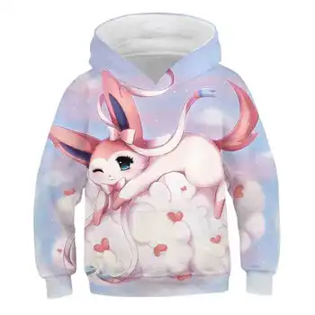 

2020 Autumn polyester Cartoon animal Cat Girls Sweatshirt T Shirt Children Clothes Game Hoodie for Kids Tops Tees Sportswear