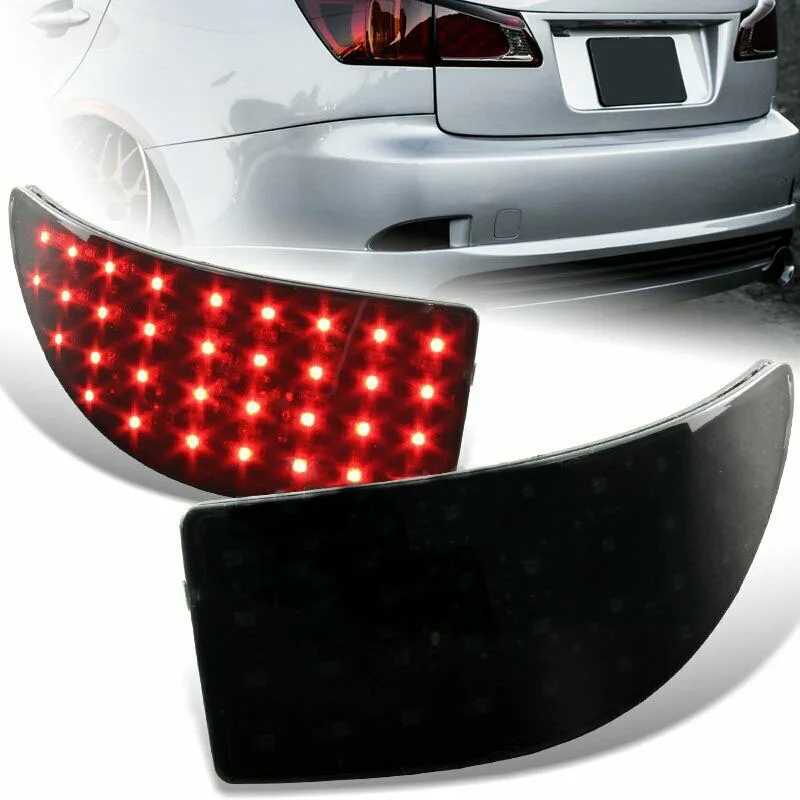  for Lexus IS250 IS350 2006-2013 Smoke LED Rear Bumper Brake Light Lamps 33-SMD Rear Brake Light - 4000301584851
