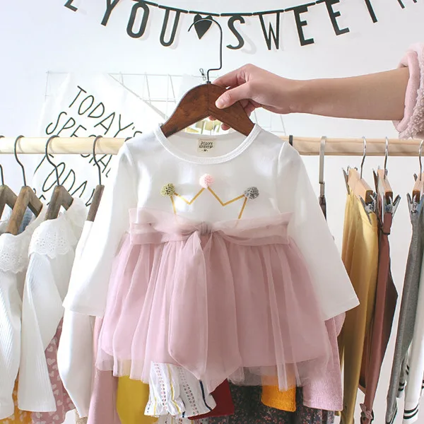 Платье Осенняя мода для малышей, новорожденных 0-3 лет милый младенческой праздничное платье для девочки 1 года на день рождения для маленьких девочек одежда HA053 - Цвет: HA053 White