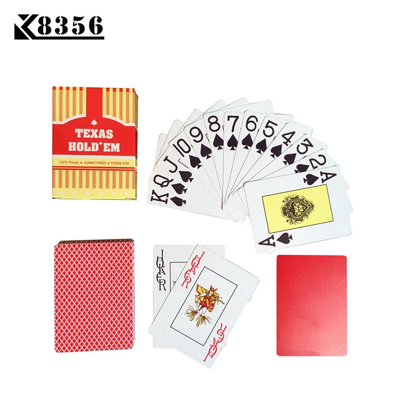 K8356 Новые Горячие 2 компл./лот Baccarat Texas Hold'em пластиковые игральные карты водонепроницаемые атласные для покера карты; настольные игры 2,48*3,46 дюймов