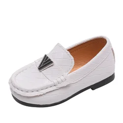 Petites chaussures Vintage en cuir motif Crocodile souple, chaussures décontractées à pois, chaussures pour enfants de Style britannique 