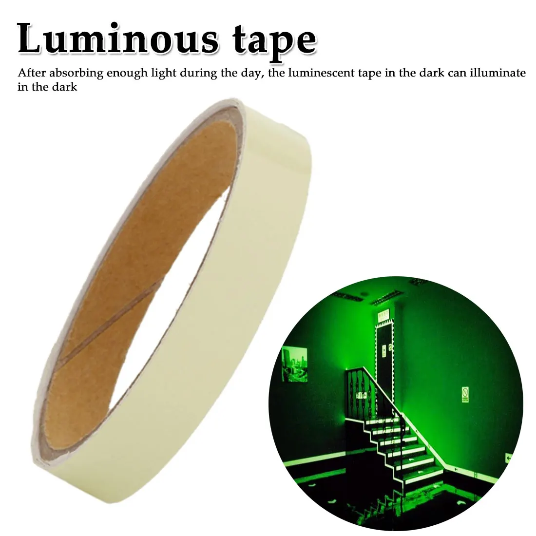 

1PC Led Bicycle Lights Green Luminous Tape Glow In The Dark Self-adhesive Warning Security Tape3 Luminous Tape