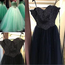 Стиль 2 бальное платье Бальные платья Спагетти бесступенчатое бисерное кружево длина до пола на заказ Тюль Формальное платье для выпускного вечера