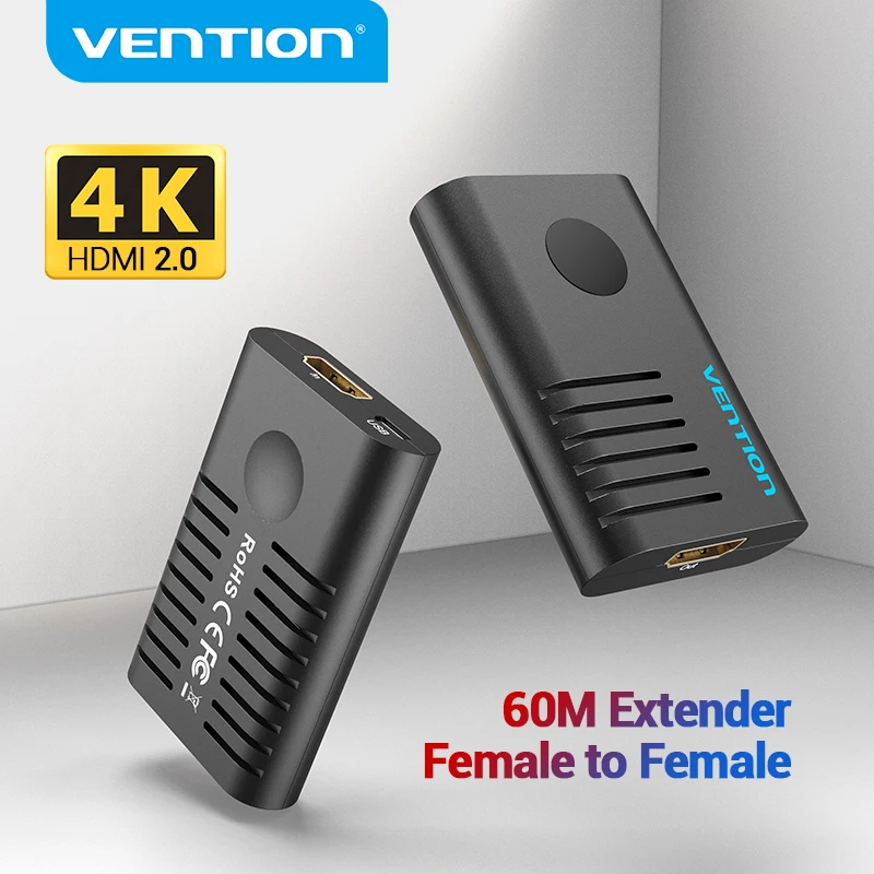 Repeater 60m-Signal-Booster Hdmi-Extender Active Vention Hdmi-2.0 Female-To-Female 60hz