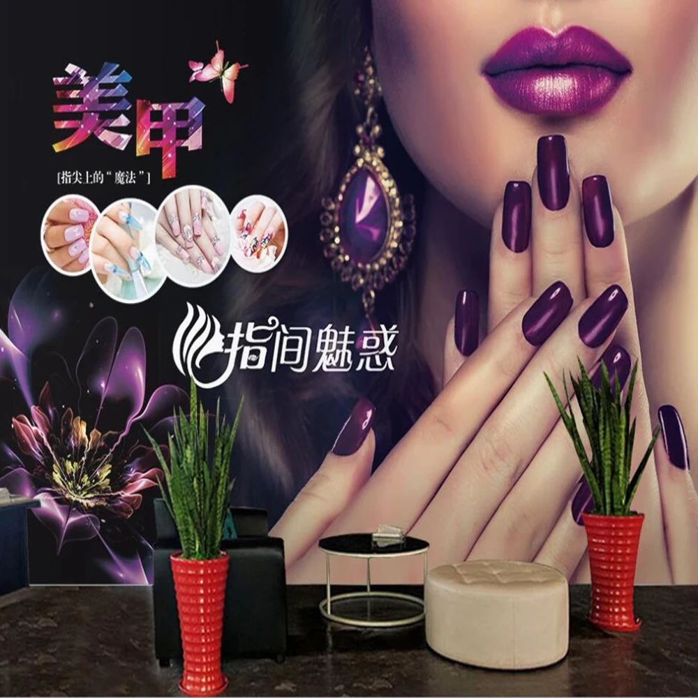 

Dropship Custom Large 3D Wallpaper Mural Fashion Nail Art Decorative Painting Wall Decoration Mural Wallpaper