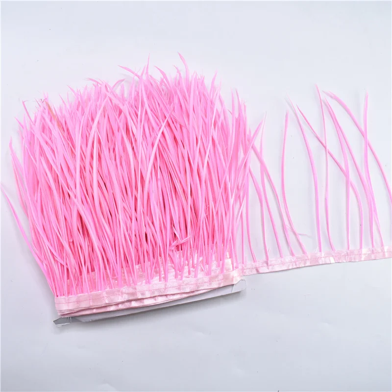 Pink 1 м/лот Обрезка гусиных перьев отделка ленты бахрома 6-" Белое перо фазана для ремесла перья для изготовления ювелирных изделий плащи - Цвет: Pink