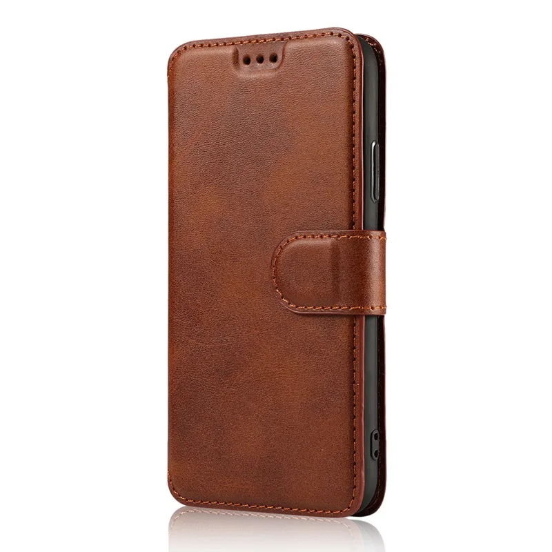 Dark Brown Crazy Horse Флип кожаный чехол для iPhone 11 Pro Max 11 Pro 11 XS Max XR XS X 7 8 6 6S Plus несколько отделений для карт чехлы-бумажники - Цвет: Dark Brown