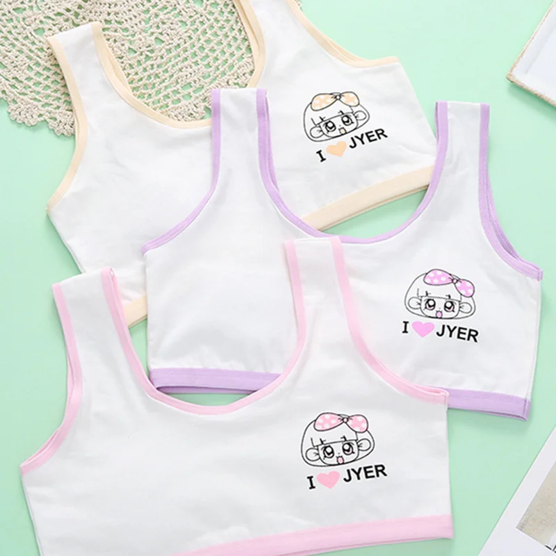 3Pc/lot Girls Comfortable Bra Sports Training Cotton Crop Top Kids Underwear 7-15years Teenage Clothing | Детская одежда и обувь