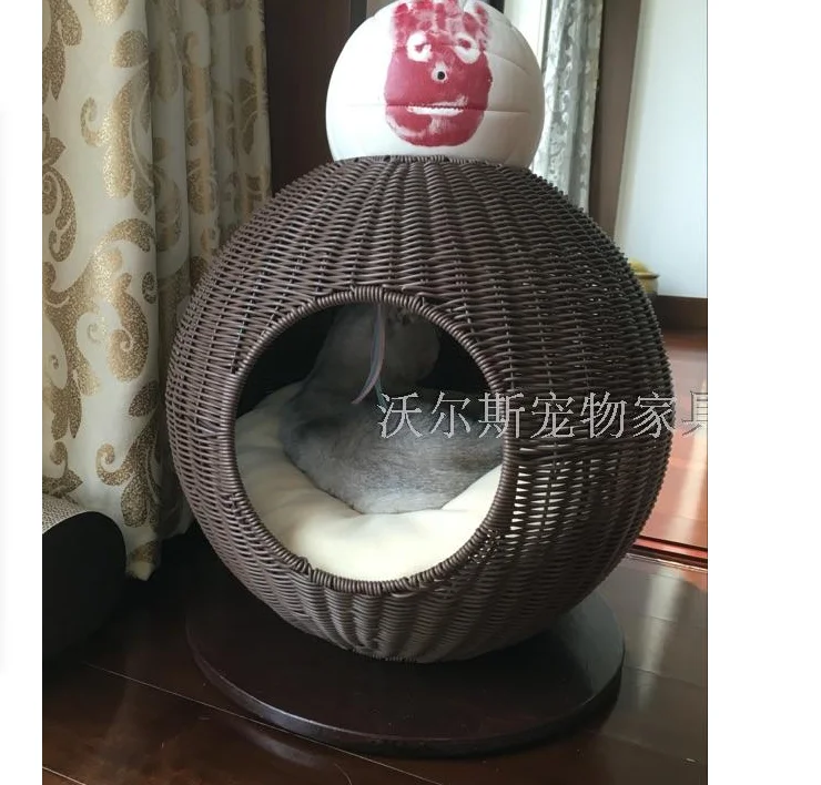 Кошачье гнездо, теплая рама для лазания кошек, летний ротанговый домик, товары для домашних животных, кошачий домик, игрушки для кошек, поясная подушка, устойчивость к царапинам