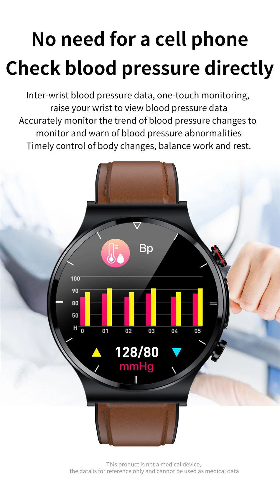 New Health Smart Watch Mens Blood Pressure Heart Rate ECG Watches Waterproof Sport Fitness Tracker Smartwatch For Huawei Xiaomi