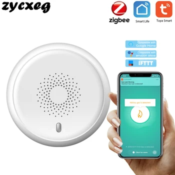 

Tuya Zigbee Smart Gas Leak Detector Sensor Smart Home Security Alarm System Smart Life Compatible Tuya Smart Life Zigbee Hub