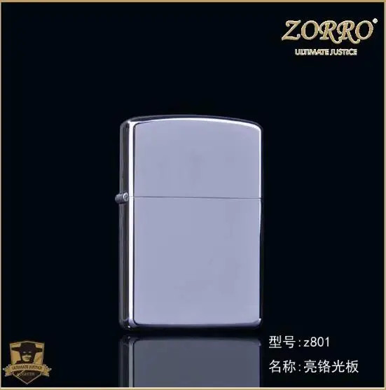 Оригинальная зажигалка zorro с двумя струями пламени, ветрозащитная Белая Стальная внутренняя подкладка, медный чехол, газовая надувная Зажигалка для прикуривателя - Цвет: Серебристый