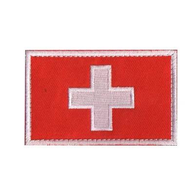 Swiss red Вышитый Флаг исландской, финской, Швеции, датской, норвежской армии, крючок и петля, 3D Тактическая Военная Ткань, Флаг Северной Европы - Цвет: Swiss red