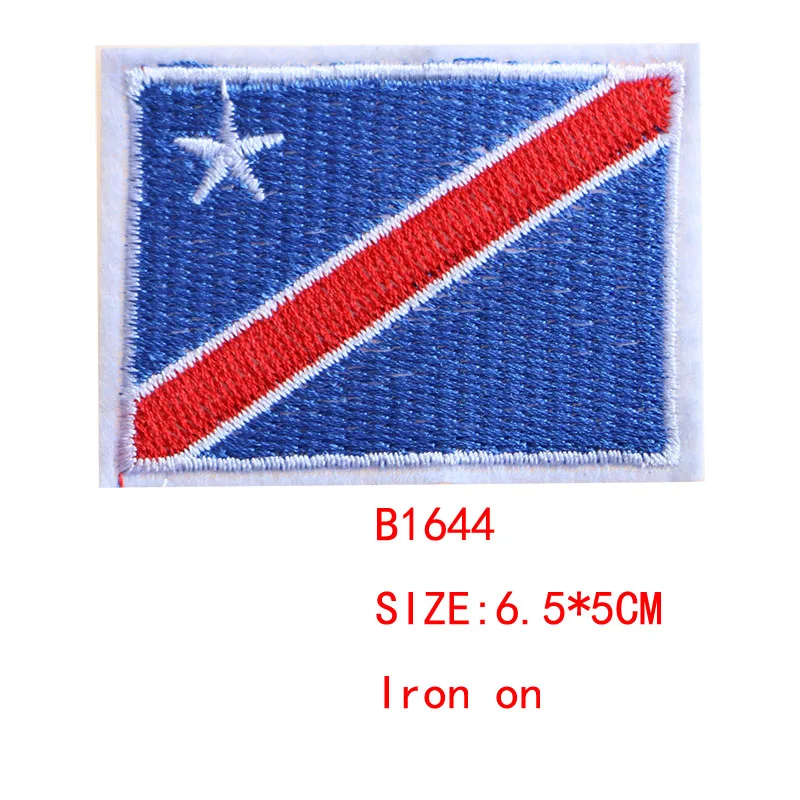 2 Pcs National flags icon Embroidered Iron on Patches for Clothing DIY Stripes Clothes Patchwork Stickers Custom Badges