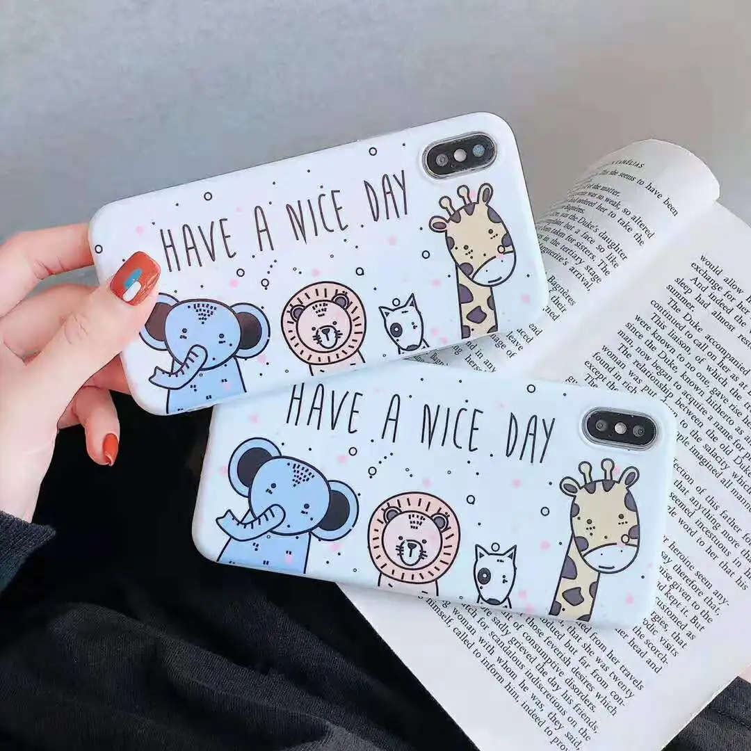

Cute Cartoon Animal Elephant Lion Giraffe Case for iPhone 6 6s 7 8 Plus x xr xs max soft TPU Silicone Ultra Skin Phone Cover