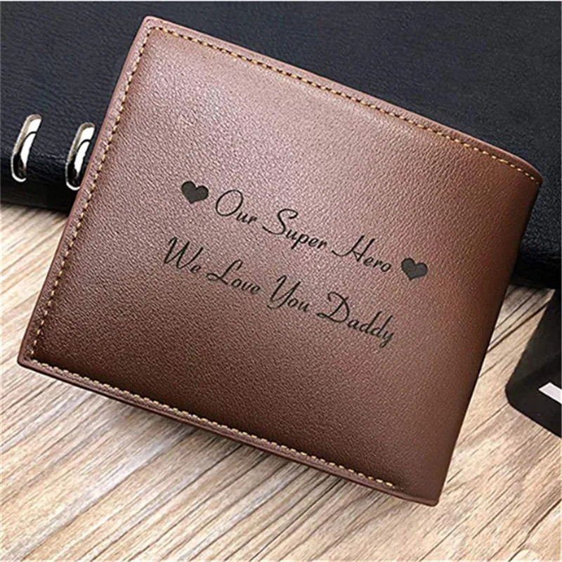 Carteira masculina de gravação com imagem personalizada,