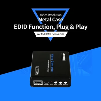 

AM-9615 AV/SV to HDMI Converter Switch 4Kx2K Scaler Converter Box for HDTV Video Scaling Adapter EU Plug