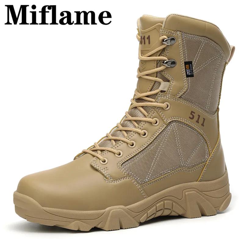 Plus Size 39 47 US Military Boots Men Leather Combat Boots For Men