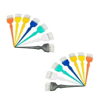 

7pcs Random Color Soft Brush Hair Dyeing Tool Hair Coloring Brush Highlights Color Mixing Stirrer Kit For Hairdressing