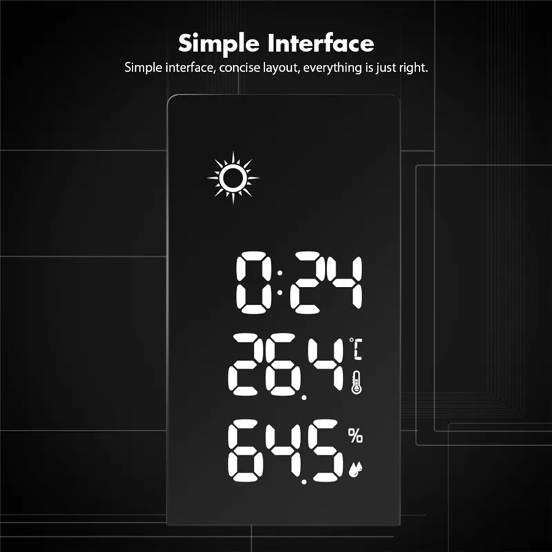 DG-TH11400 Weather Station Weather Forecast Indoor Outdoor Temperature Humidity Alarm Clocks Snooze Function Power Saving Clock