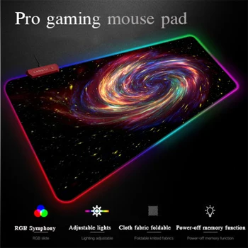 

Yuzuoan Programming Mouse Pad Universe Starry Sky USB LED Colorful Illumination Backlit Large RGB Gaming Mouse Pad Waterproof