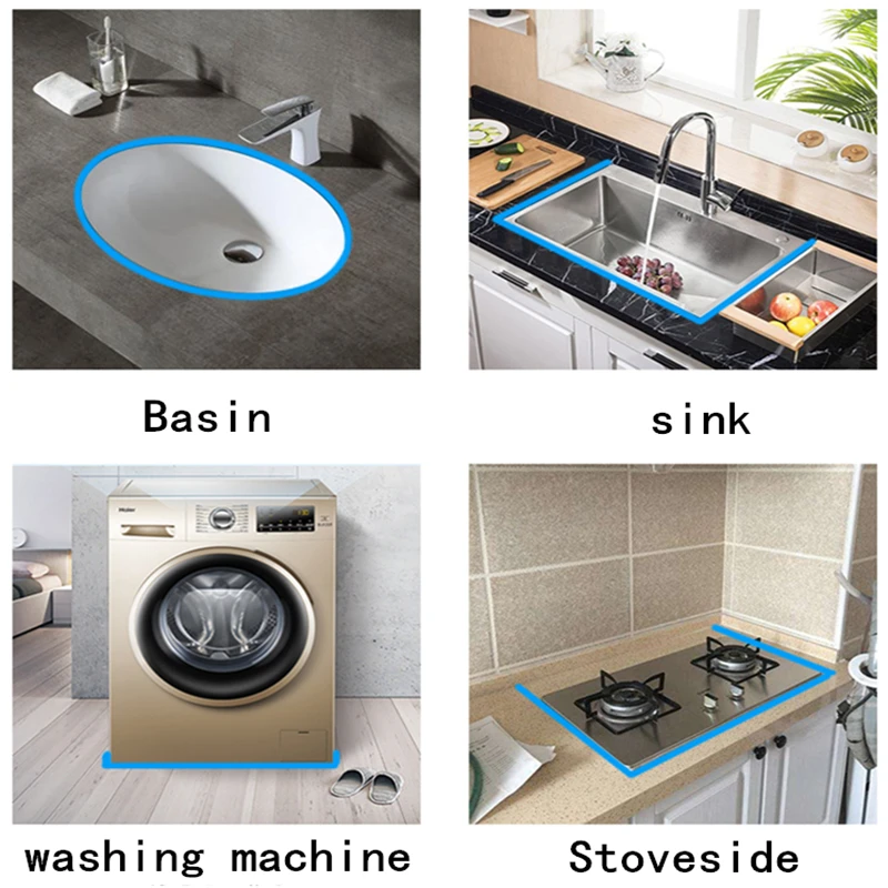 Multi-size color Silicone Bathroom water retaining strip washing machine Basin Stove Dry and Wet Separation shower dam Barrier
