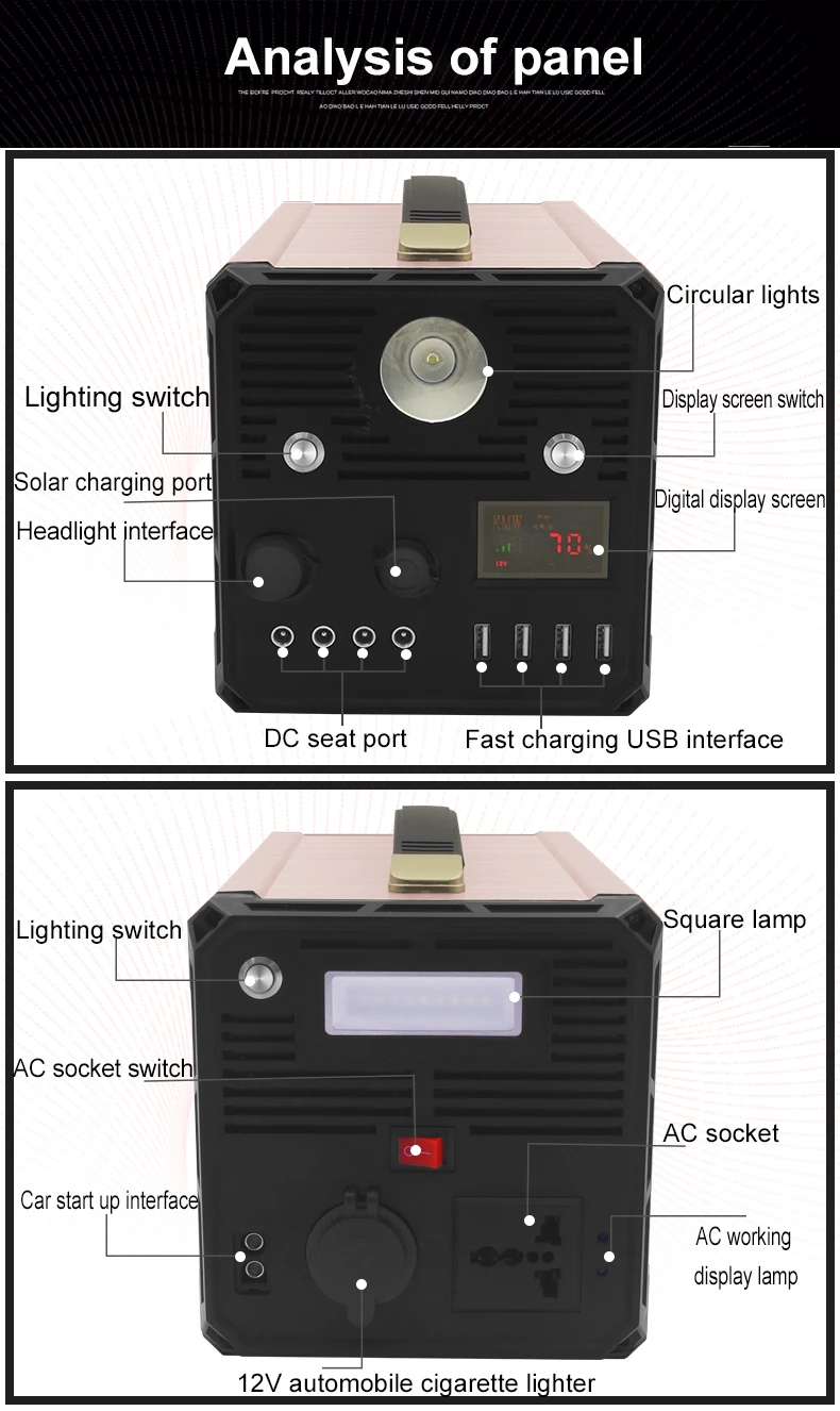 portable Power Station 1000W portable solar power supply for outdoor camp