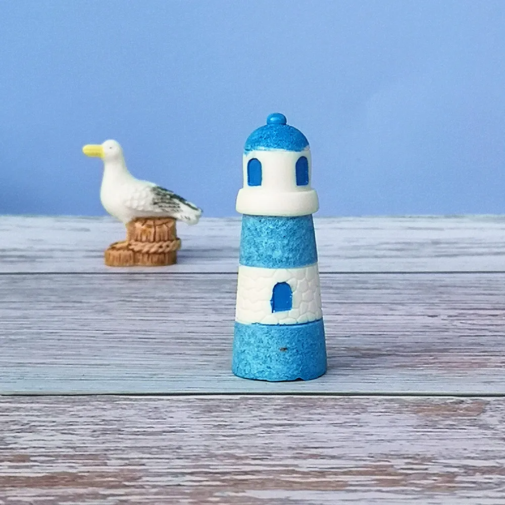 Lighthouse Seagull Miniature Fairy Garden Ornament DIY Glass Decor Small Stuff Figurine Statue Model Resin Craft Home Decoration ornament crafts miniature figurines resin ornaments miniature ornament