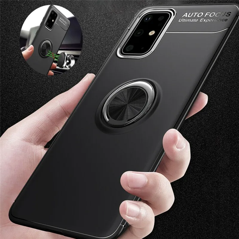 Роскошный защитный чехол для Samsung Galaxy A51 A71 магнитный металлический кольцевой