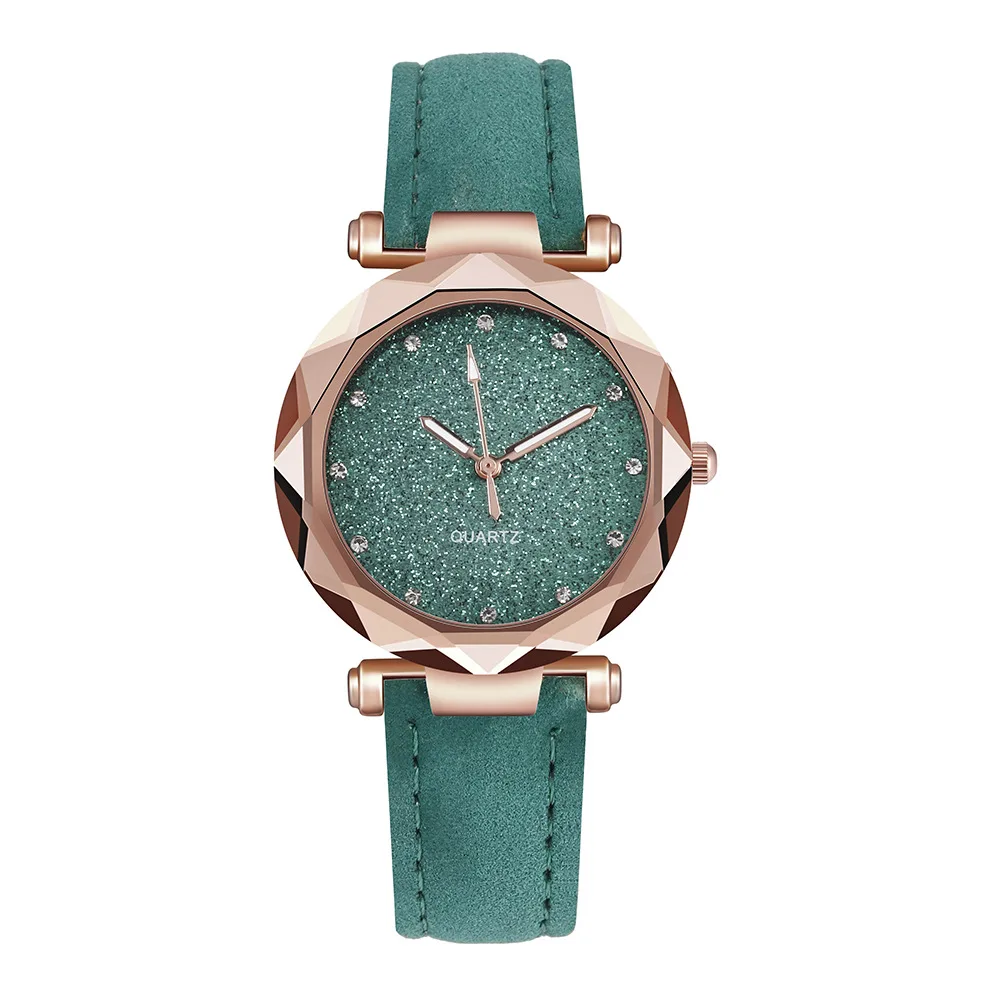 Новые простые женские часы Звездное небо Relojes браслет кожаный ремешок наручные