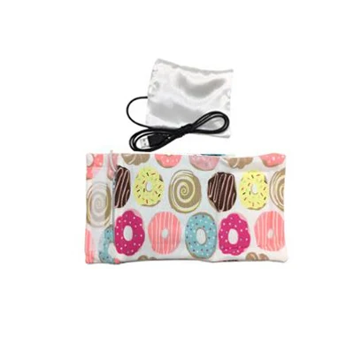 donut Portable USB Milk Water Warmer Travel Stroller Insulated Bag No Fluorescer Baby Nursing Bottle Case Vehicle Charging Heater - Цвет: donut