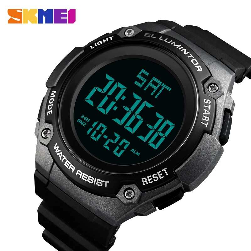 

SKMEI Men Watch Outdoor Sports 50M Waterproof BackLight Watch Fashion Wristwatch PU Brand Running Watches Relogio Masculino 1346