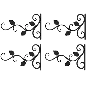 

4PCS Wall Hanging Basket Brackets Plant Hooks for Lantern Lawn Light Flower Pots Plant Hanger Garden Decoration