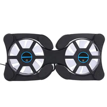 

2 Fan Laptop Radiator Foldable Portable USB Cooling Pad Notebook Heatsink Computer Accessories