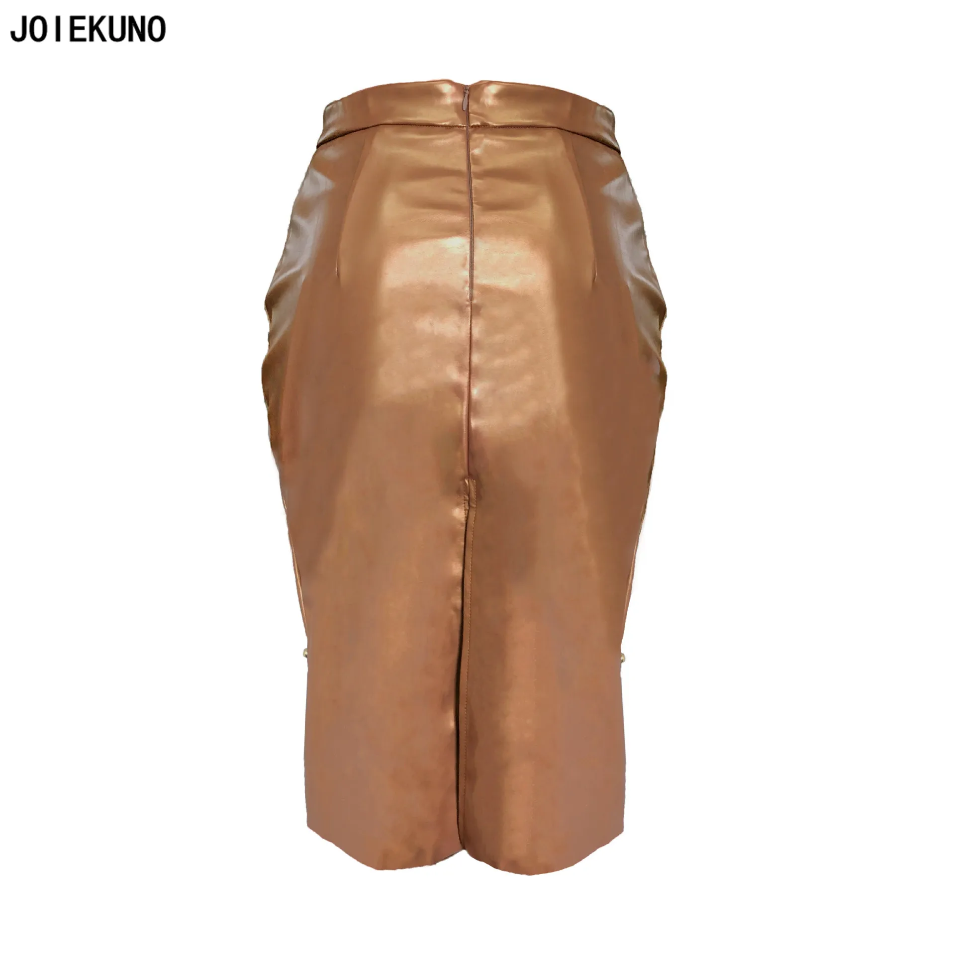 JOIEKUNO однотонная Высокая уличная мода короткая юбка женские юбки mujer moda Сексуальная Modis кнопка женские вечерние юбки CX048
