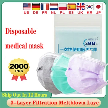 

10/50/100pcs Face Mask Disposable Medical Cute Face Mouth Mask 3-layer Non-woven Melt Blown Mask Blue Pink Mask Surgical mask