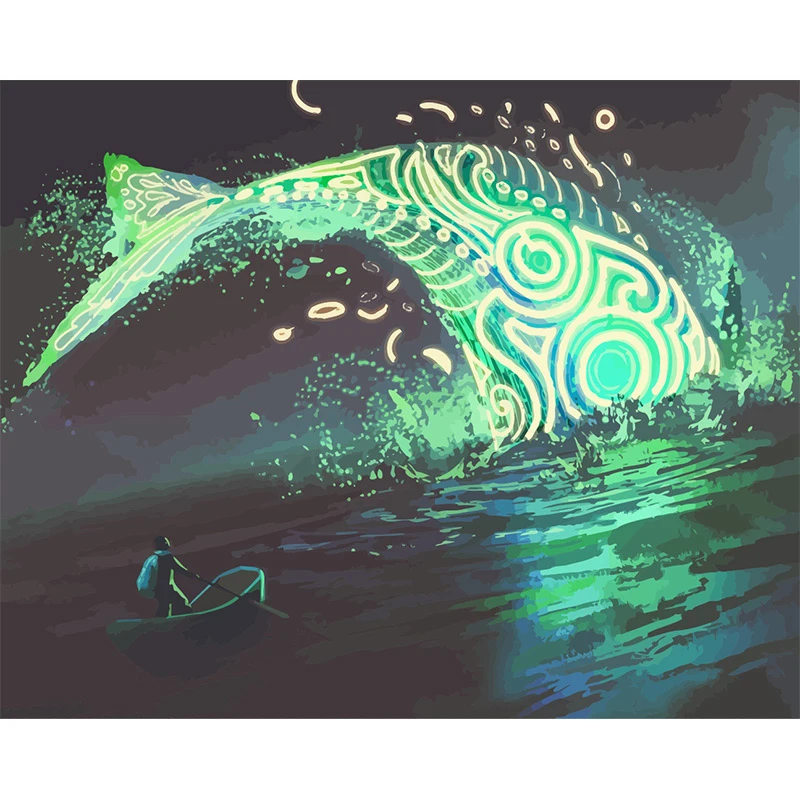 

tapb Beautiful Fish Scenery Painting By Numbers Pictures Oil Drawing By Number Canvas Oil Painting Numbers For Adults Home Decor