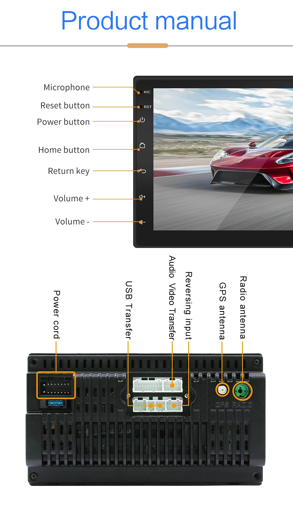 Автомобильный мультимедийный плеер 2 din Android автомобильный стерео радио Bluetooth wifi Аудио Зеркало Ссылка android 8,1 gps навигация