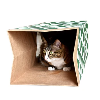 

Thick Kraft Paper Cats Channel Tunnel Foldable Collapsible Scratch Resistant Cats Scratching Board Paper Cats House Pet Supplies