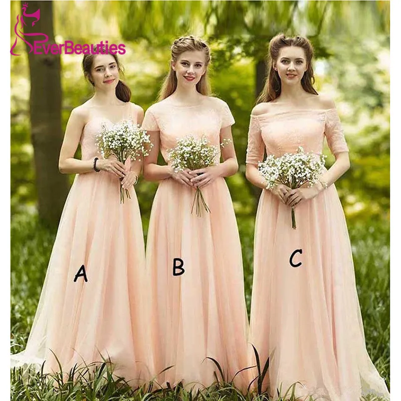 Bridesmaid Dresses Elegant 2020 Long Tulle Vestidos De Festa Three Styles Wedding Guest Dress Lace up High Quality Vestido Longo Bridesmaid Dresses Elegant 2020 Long Tulle Vestidos De Festa Three Styles Wedding Guest Dress Lace up High Quality Vestido Longo