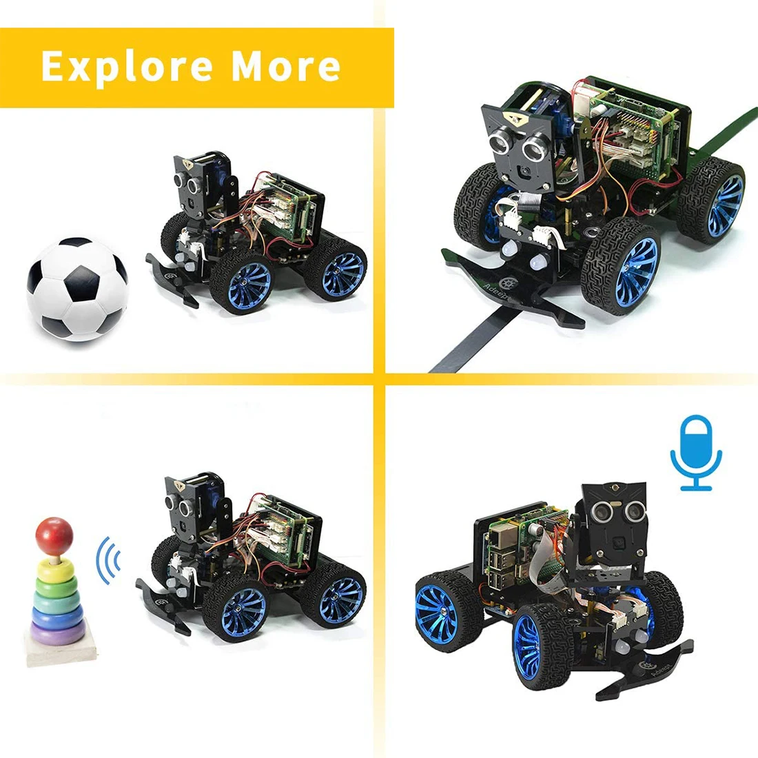 Adeept Mars Rover PiCar B WiFi умный робот автомобильный комплект с распознаванием речи OpenCV