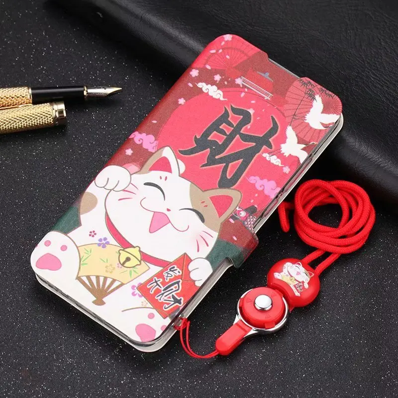Для Xiao mi Red mi Note 8 7 6 5 Pro милый раскрашенный флип-кошелек с подставкой кожаный чехол красный mi 8A 8 mi 9 8 mi A2 Lite 6X Чехол-книжка