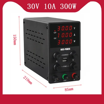

New USB 30V 10A Voltage Regulator Stabilizer Switching Bench Source DC Laboratory 60V 5A Regulated Lab Power Supply Adjustable